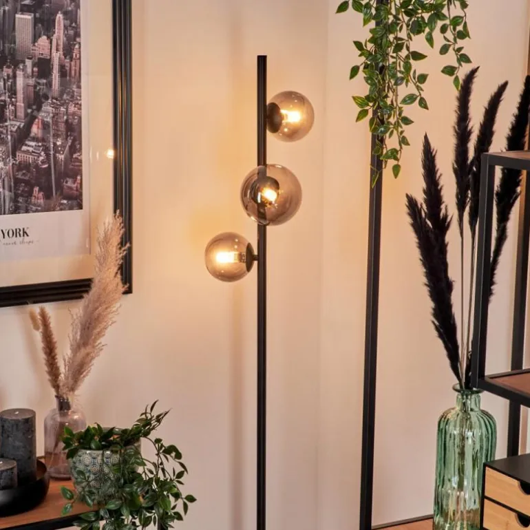Lampadaire - Verre Remaisnil Fumé, 3 lumières