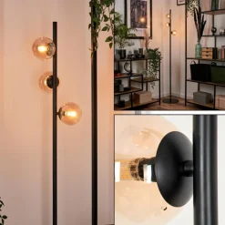 Lampadaire - Verre Remaisnil Ambre, 3 lumières