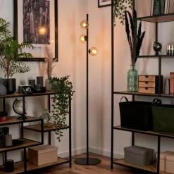 Lampadaire - Verre Remaisnil Ambre, 3 lumières