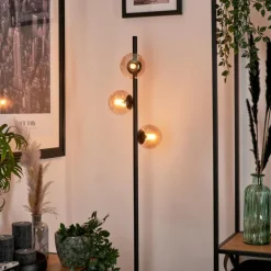 Lampadaire - Verre Remaisnil Ambre, 3 lumières