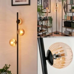 Lampadaire - Verre Remaisnil Ambre, 3 lumières