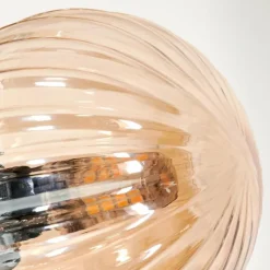 Lampadaire - Verre Remaisnil Ambre, 3 lumières