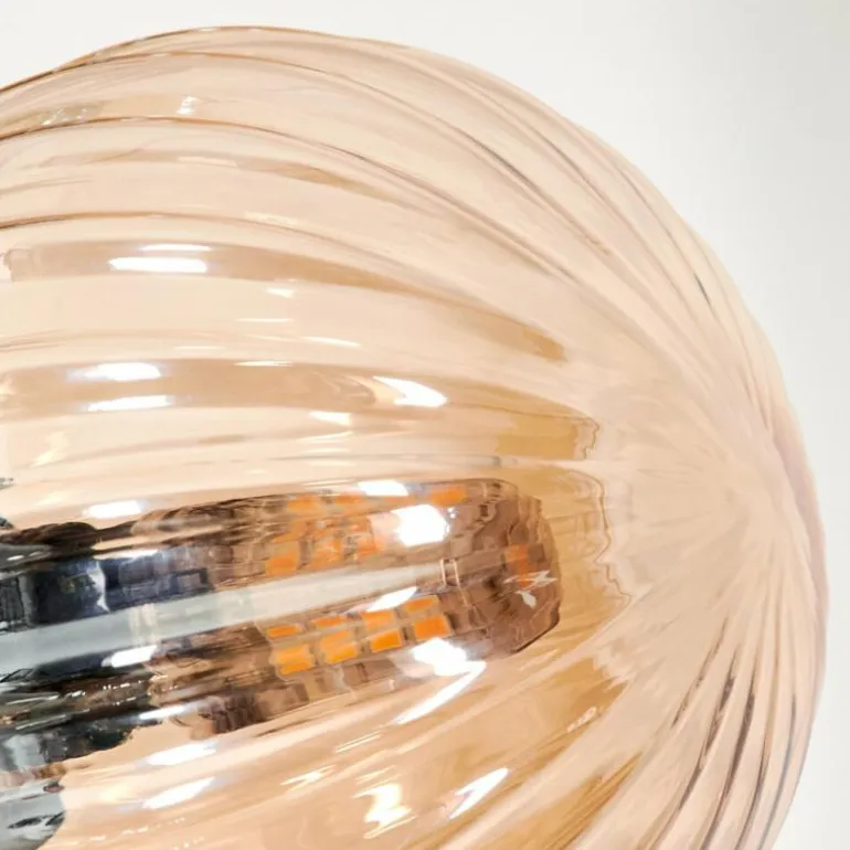 Lampadaire - Verre Remaisnil Ambre, 3 lumières