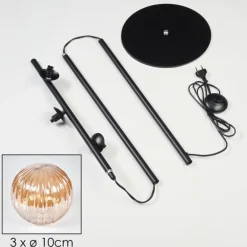 Lampadaire - Verre Remaisnil Ambre, 3 lumières
