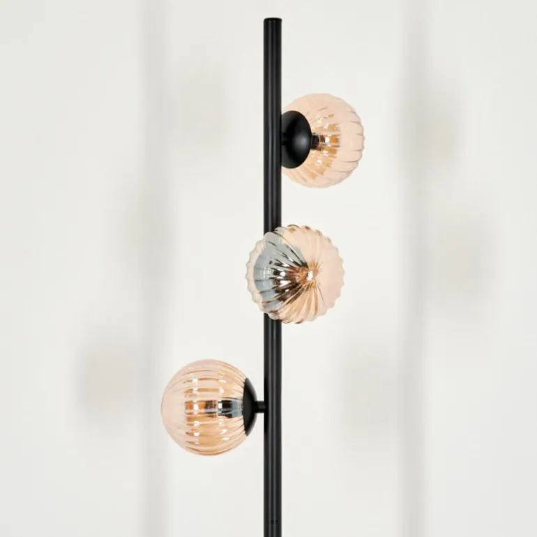 Lampadaire - Verre Remaisnil Ambre, 3 lumières