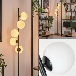 Lampadaire - Verre Remaisnil Blanc, 5 lumières