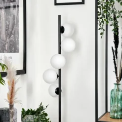 Lampadaire - Verre Remaisnil Blanc, 5 lumières