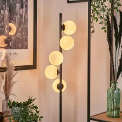 Lampadaire - Verre Remaisnil Blanc, 5 lumières