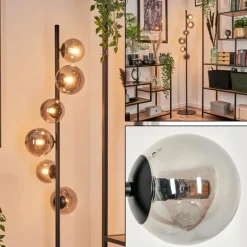 Lampadaire - Verre Remaisnil Fumé, 6 lumières