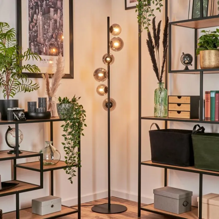 Lampadaire - Verre Remaisnil Fumé, 6 lumières