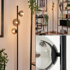 Lampadaire - Verre Remaisnil Clair, Fumé, 3 lumières