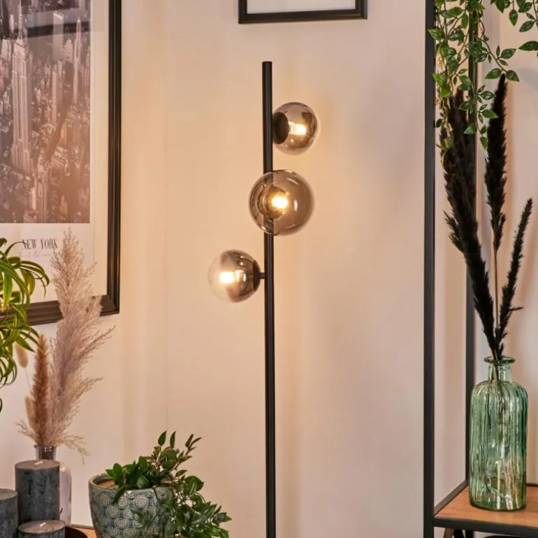 Lampadaire - Verre Remaisnil Clair, Fumé, 3 lumières