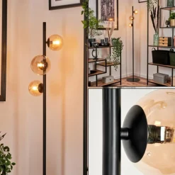 Lampadaire - Verre Remaisnil Ambre, 3 lumières