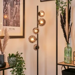 Lampadaire - Verre Remaisnil Fumé, 5 lumières