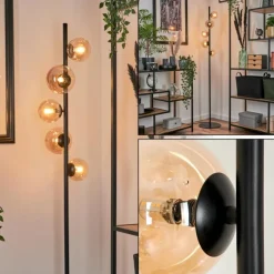 Lampadaire - Verre Remaisnil Ambre, 5 lumières