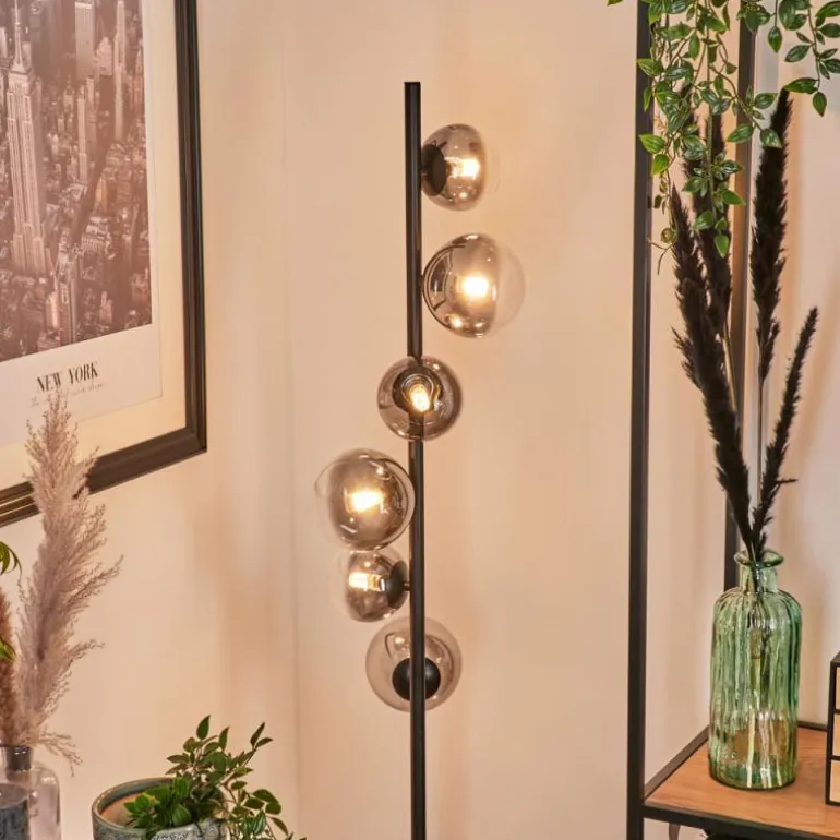 Lampadaire - Verre Remaisnil Clair, Fumé, 6 lumières