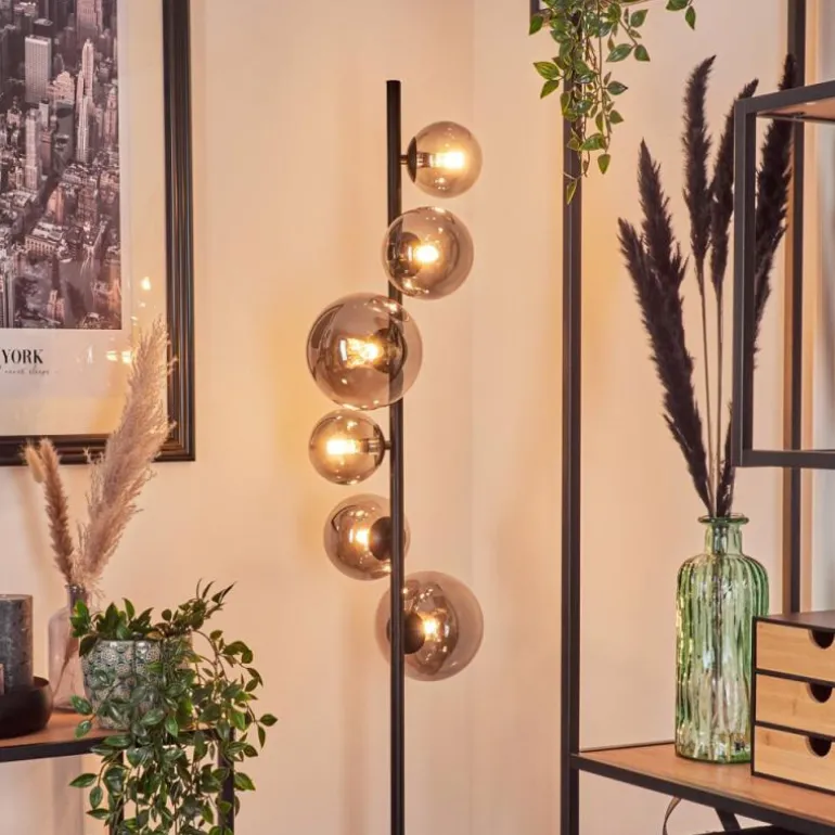 Lampadaire - Verre Remaisnil Fumé, 6 lumières