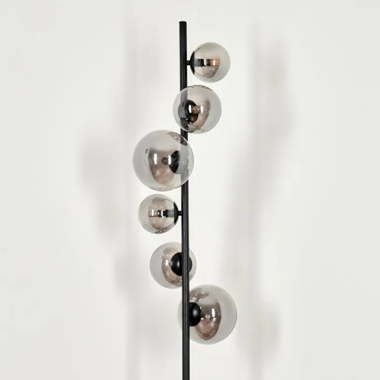Lampadaire - Verre Remaisnil Fumé, 6 lumières
