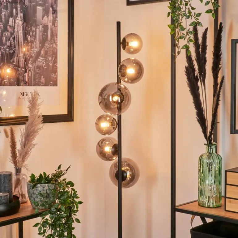 Lampadaire - Verre Remaisnil Fumé, 6 lumières