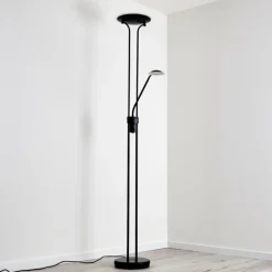 Lampadaire Abiqua LED Noir, 2 lumières