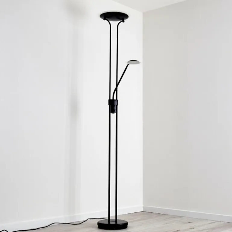 Lampadaire Abiqua LED Noir, 2 lumières