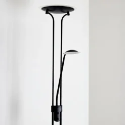 Lampadaire Abiqua LED Noir, 2 lumières