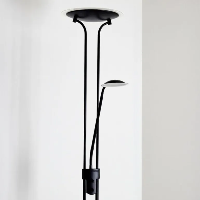 Lampadaire Abiqua LED Noir, 2 lumières