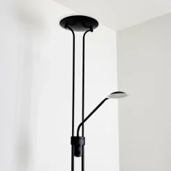 Lampadaire Abiqua LED Noir, 2 lumières