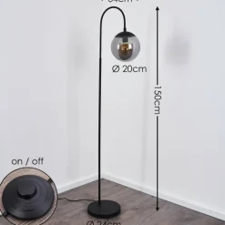 Lampadaire Agropoli Noir, 1 lumière