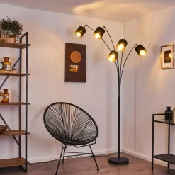 Lampadaire Alsen Noir, 5 lumières