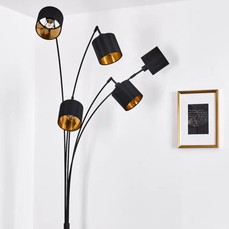 Lampadaire Alsen Noir, 5 lumières