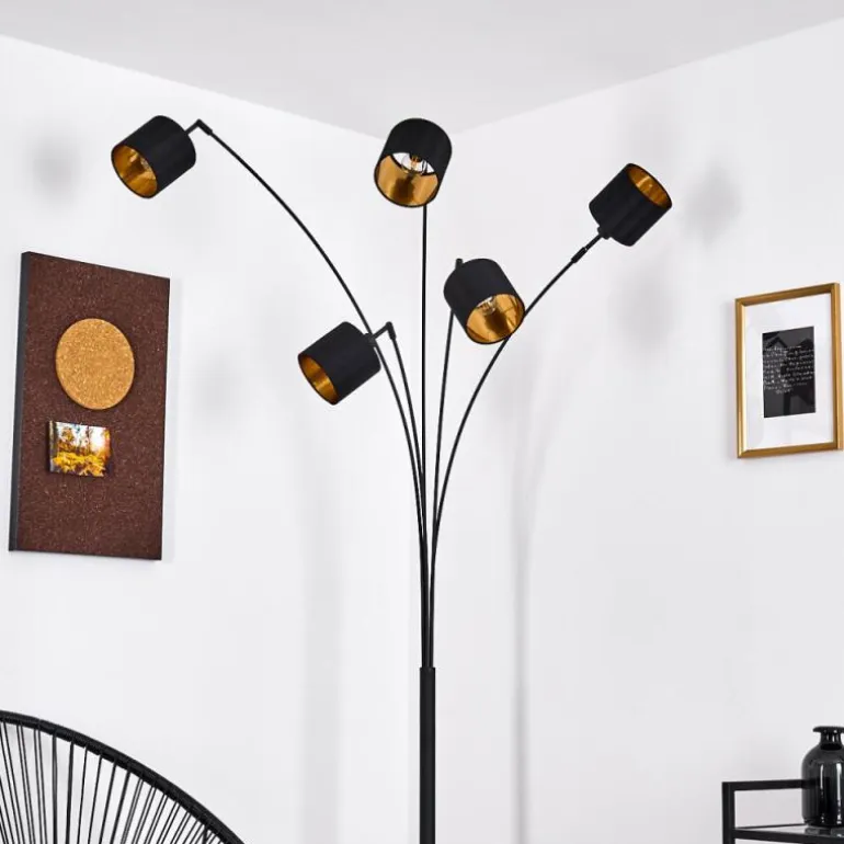 Lampadaire Alsen Noir, 5 lumières