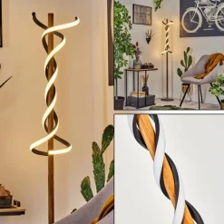 Lampadaire Alvarim LED Écru, Noir, 1 lumière