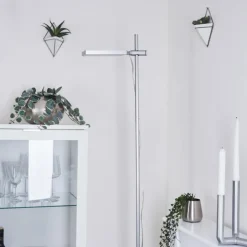 Lampadaire Anneau LED Argenté, 1 lumière