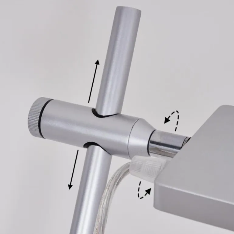 Lampadaire Anneau LED Argenté, 1 lumière