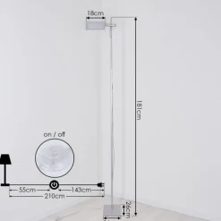 Lampadaire Anneau LED Argenté, 1 lumière