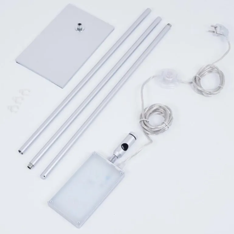 Lampadaire Anneau LED Argenté, 1 lumière
