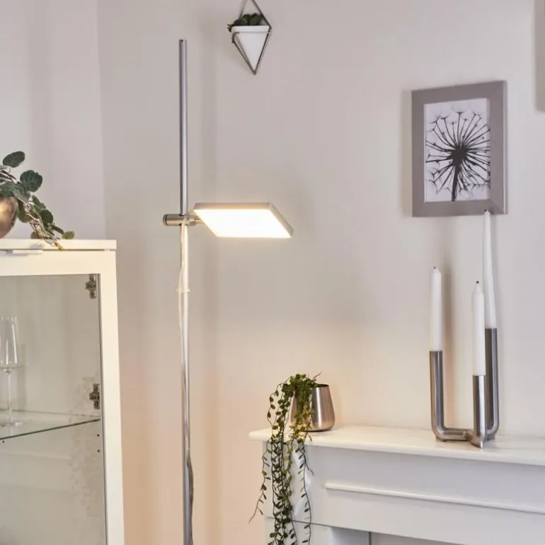 Lampadaire Anneau LED Argenté, 1 lumière