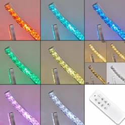 Lampadaire Assuan LED Chrome, 1 lumière, Télécommandes, Changeur de couleurs