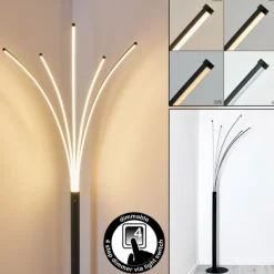 Lampadaire Bakersfield LED Noir, Blanc, 1 lumière