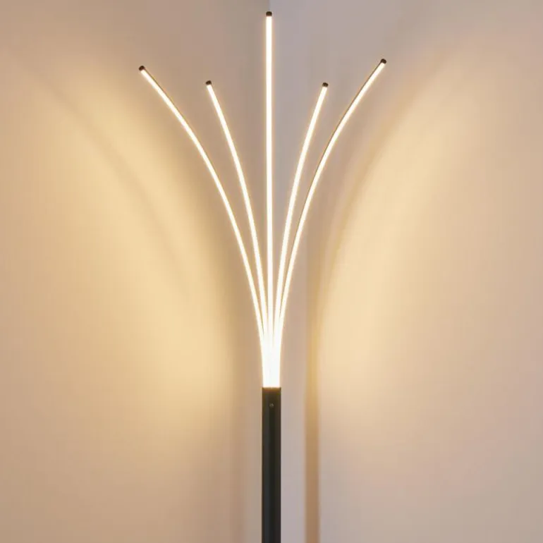 Lampadaire Bakersfield LED Noir, Blanc, 1 lumière