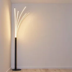 Lampadaire Bakersfield LED Noir, Blanc, 1 lumière