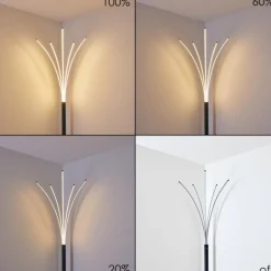 Lampadaire Bakersfield LED Noir, Blanc, 1 lumière