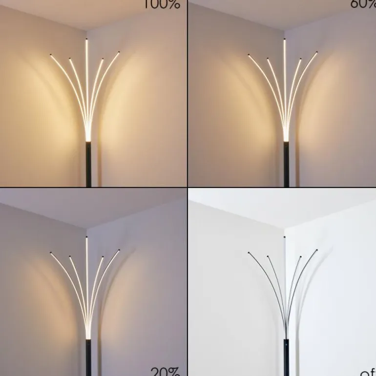 Lampadaire Bakersfield LED Noir, Blanc, 1 lumière