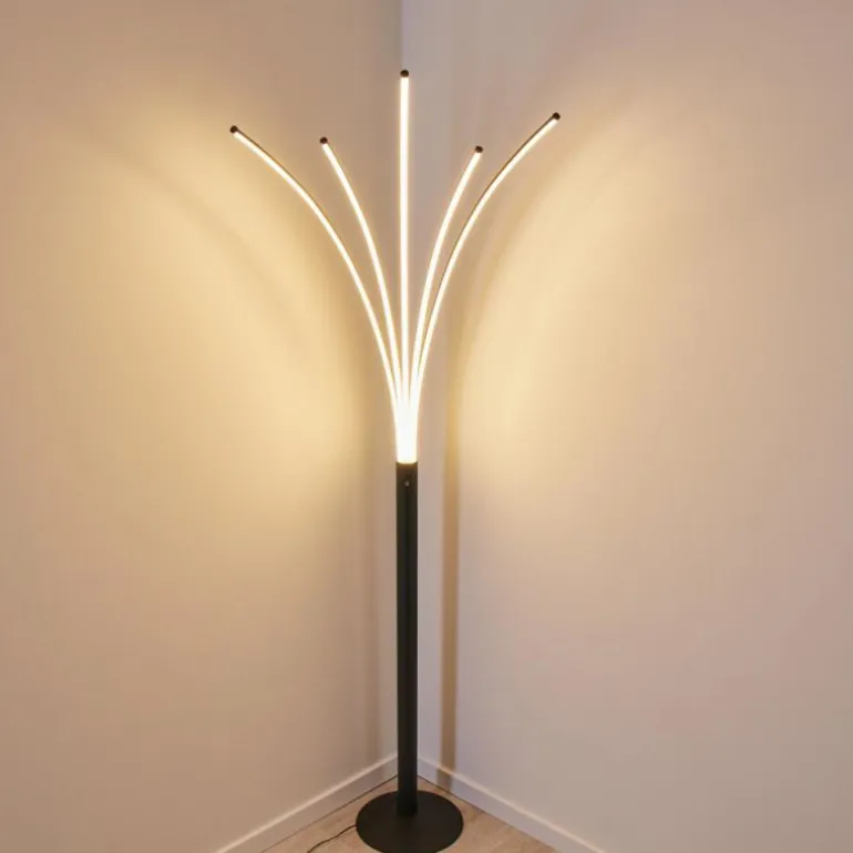 Lampadaire Bakersfield LED Noir, Blanc, 1 lumière