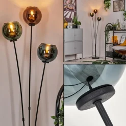 Lampadaire Belp Noir, 3 lumières