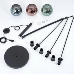 Lampadaire Belp Noir, 3 lumières