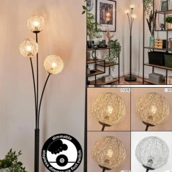 Lampadaire Bernado Argenté, 3 lumières