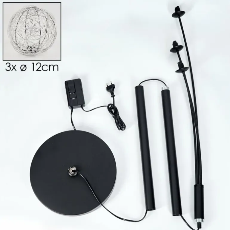 Lampadaire Bernado Argenté, 3 lumières