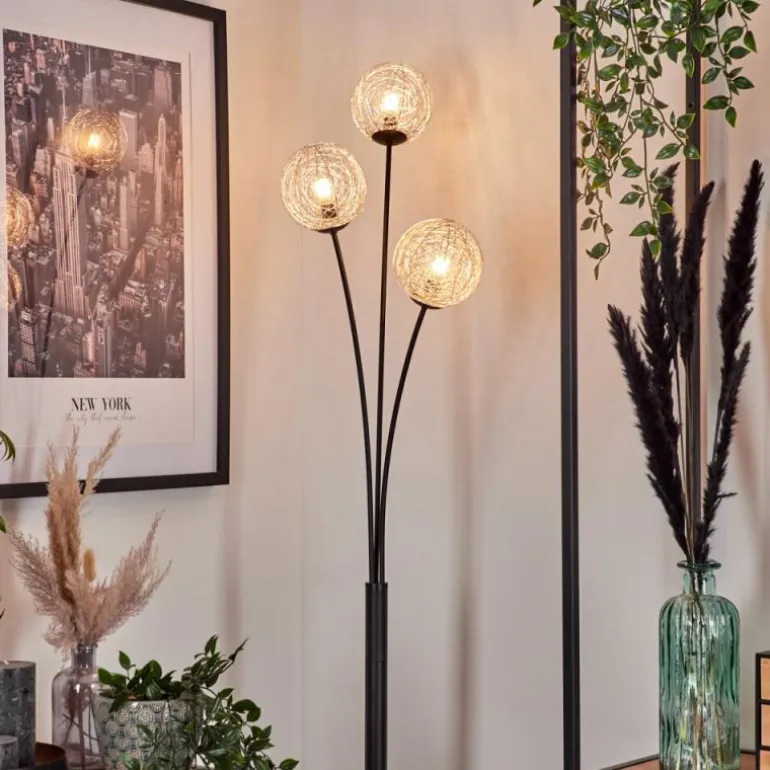 Lampadaire Bernado Argenté, 3 lumières